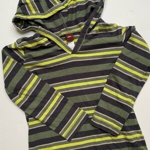 Tea Collection Green and Black Striped Long Sleeve Tee